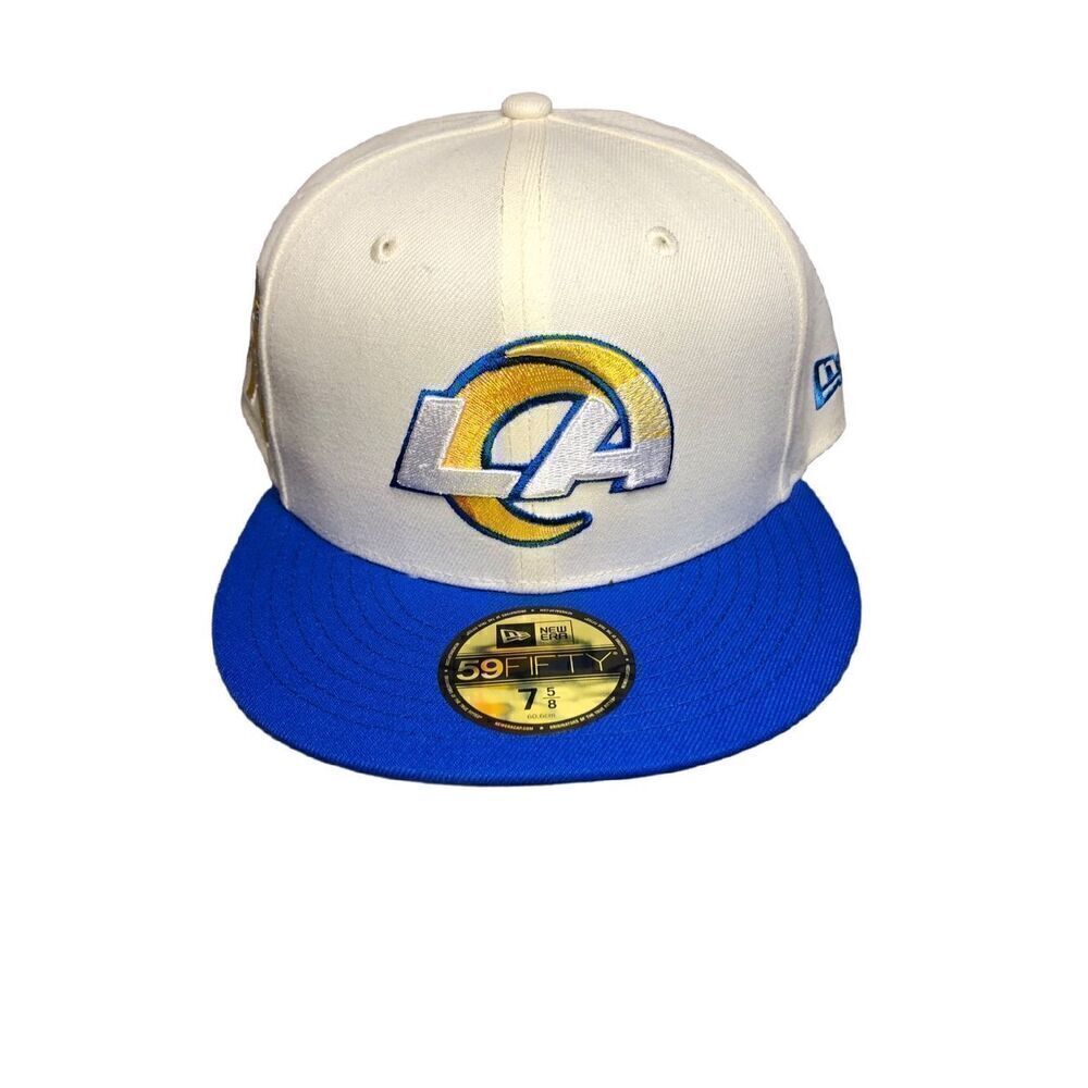 New Era Los Angeles Rams NFL 75th Anniversary Chrome 59FIFTY Fitted Hat Cap Size